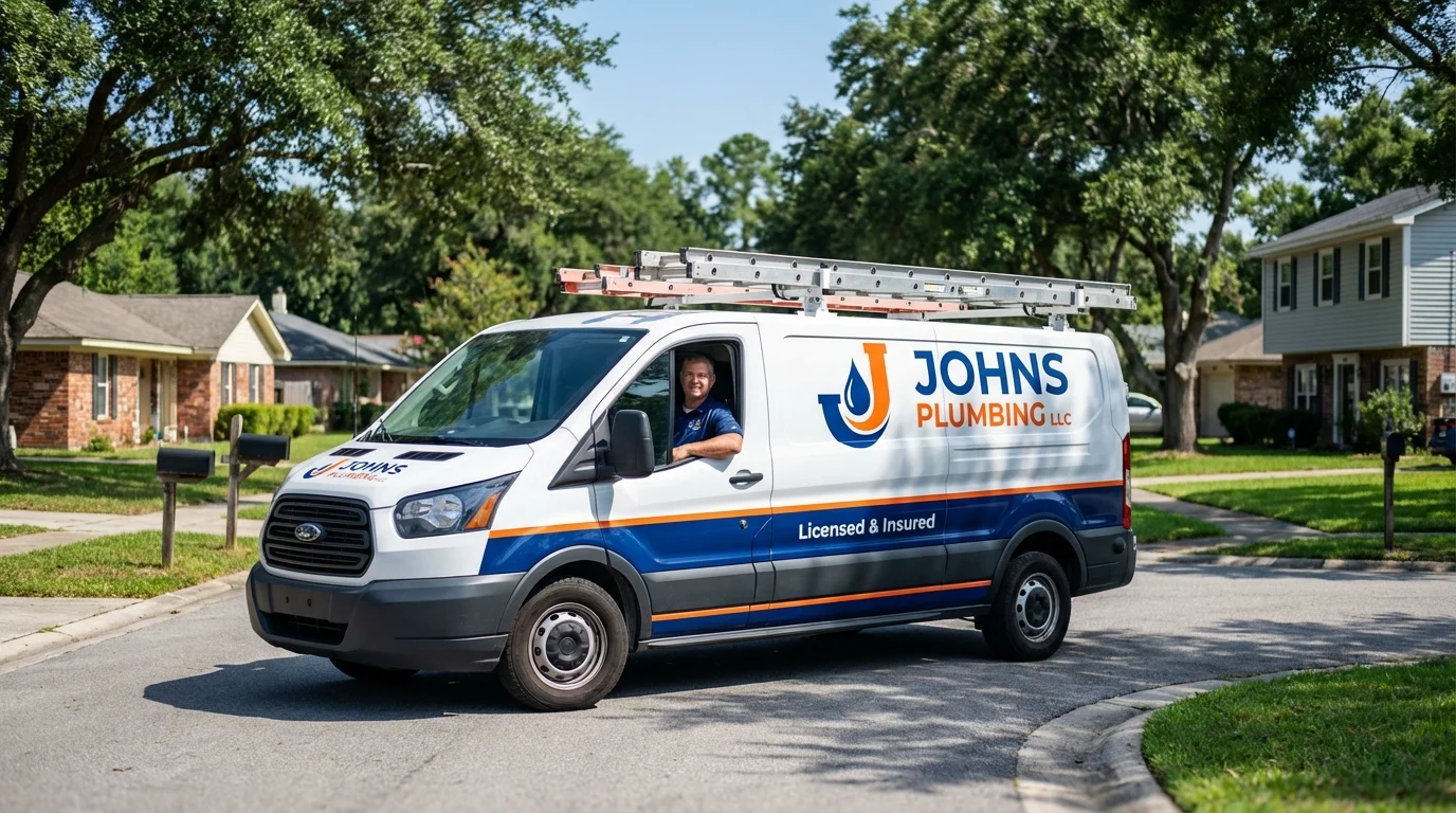 Johns Plumbing LLC service van in Claremore, OK