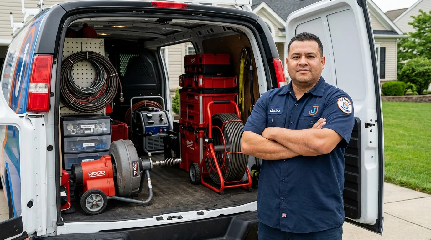 Professional drain cleaning equipment and Johns Plumbing LLC plumber in Claremore