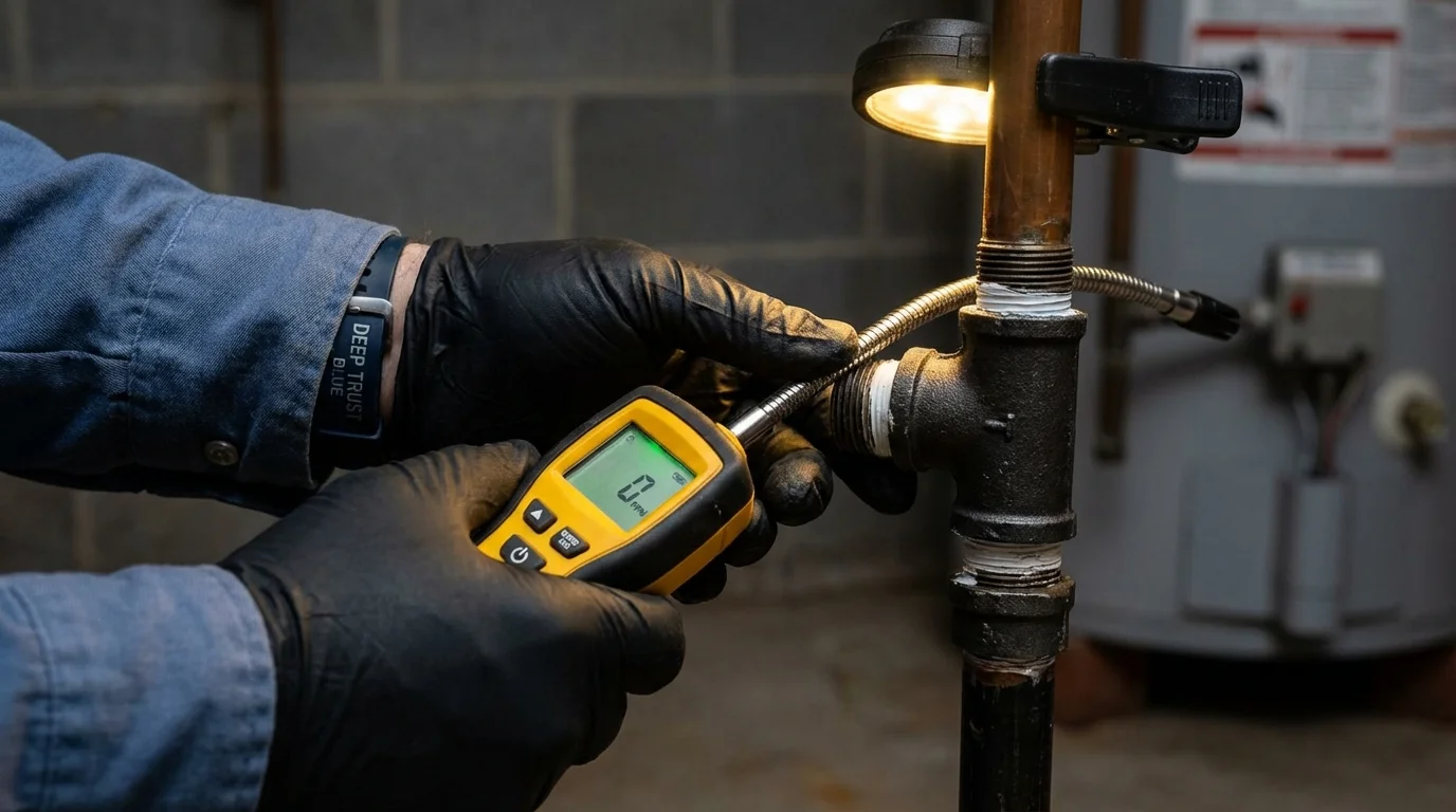 Gas leak detection with electronic sniffer by Johns Plumbing LLC in Claremore