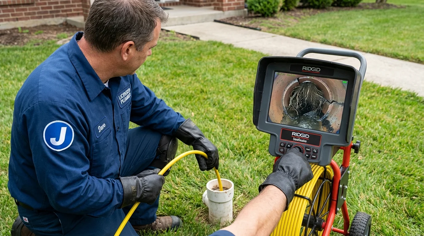 Sewer camera inspection being performed by Johns Plumbing LLC in Claremore